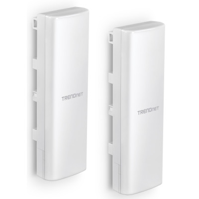 TRENDnet TEW-940APBO2K 14 dBi WiFi 6 AX1200 Outdoor PoE Preconfigured Point-to-Point Bridge Kit, PoE power adapter, 5 GHz